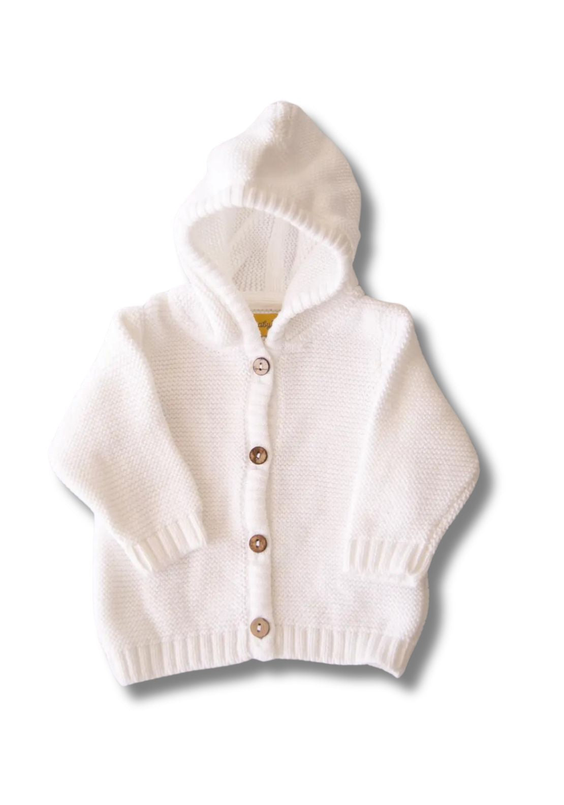 Babyboo Hooded Cardigan - White 1 Shaws Department Stores