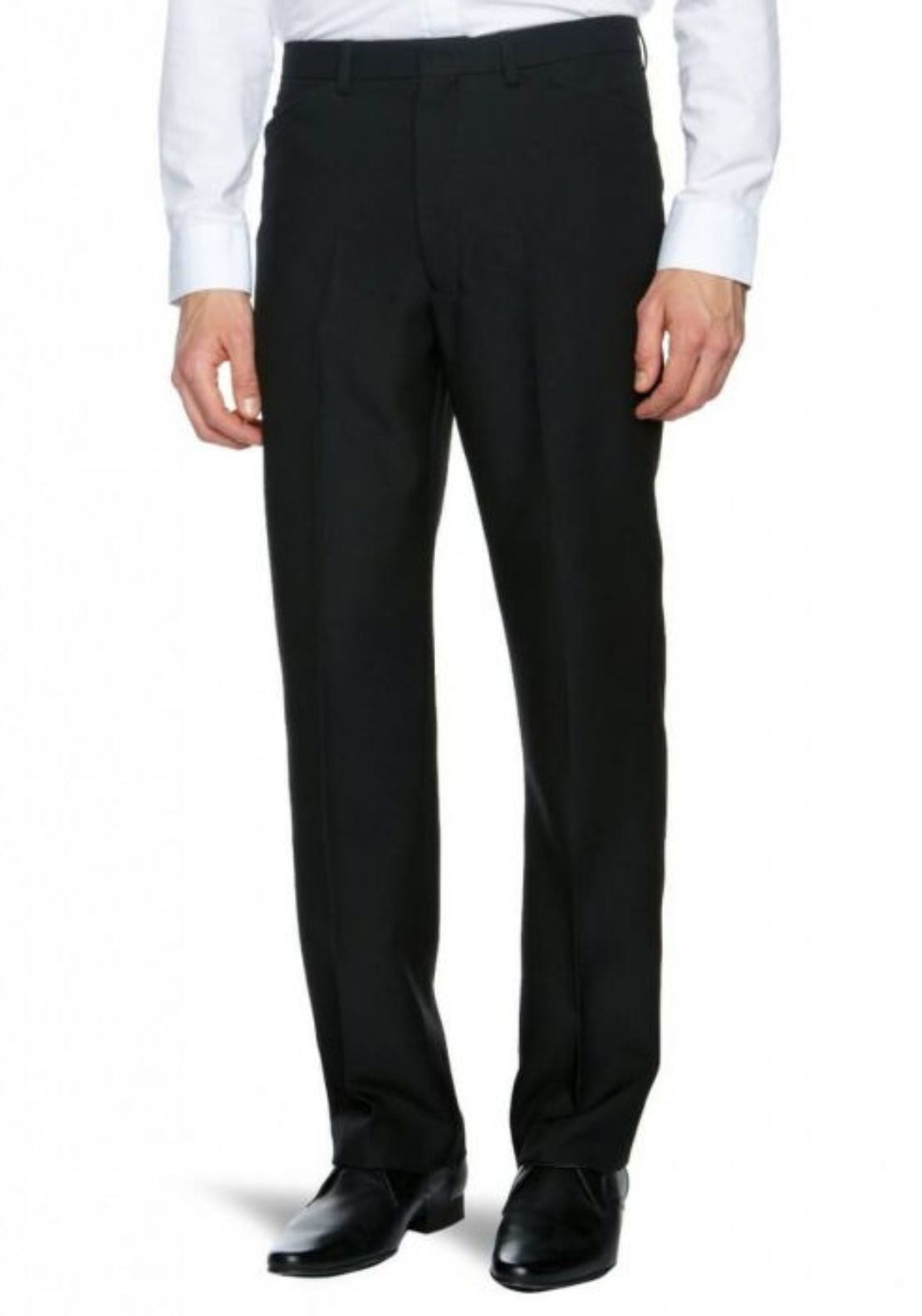 Farah Traditional Hopsack Trouser - Black 1 Shaws Department Stores