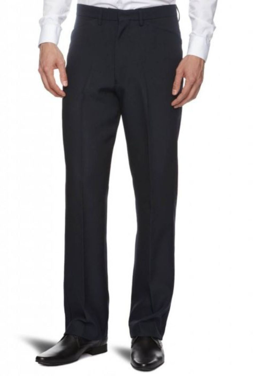 Farah Traditional Hopsack Trouser - Navy 1 Shaws Department Stores