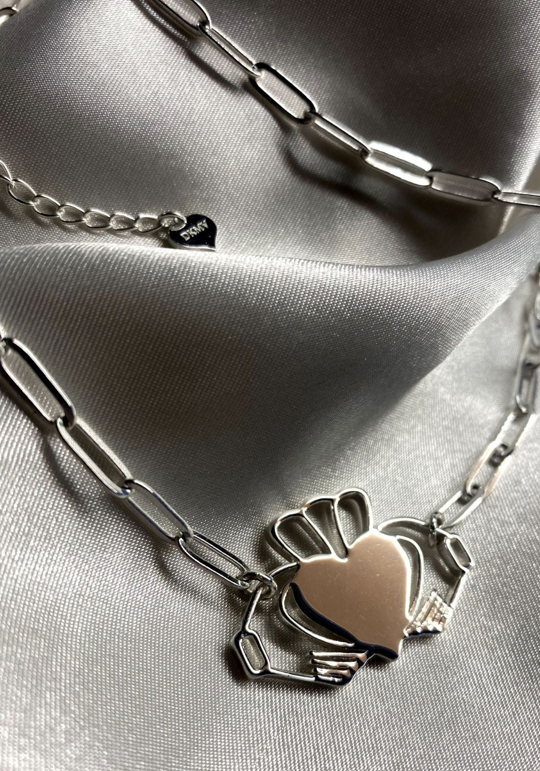 Don’t Kill My Vibe Heart Strong Claddagh Necklace - Silver 1 Shaws Department Stores