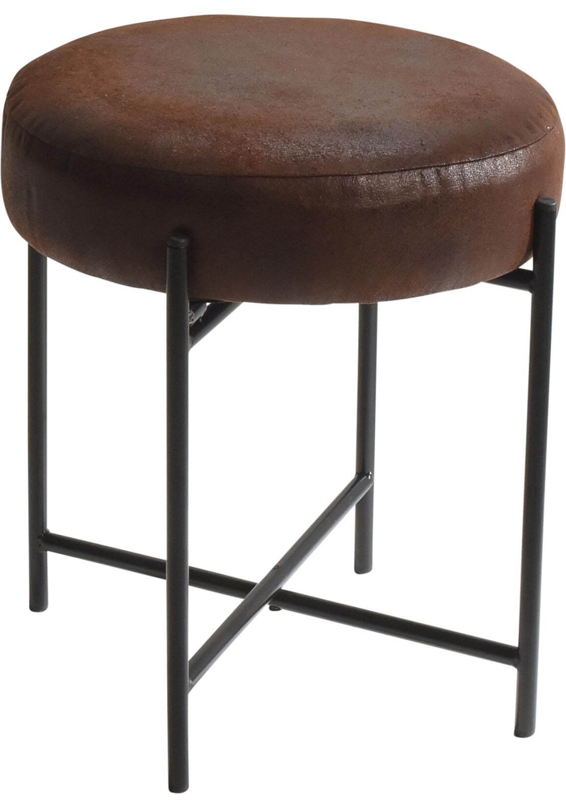 The Home Living Stool Round 36cm x 36cm x 42cm Suede 1 Shaws Department Stores