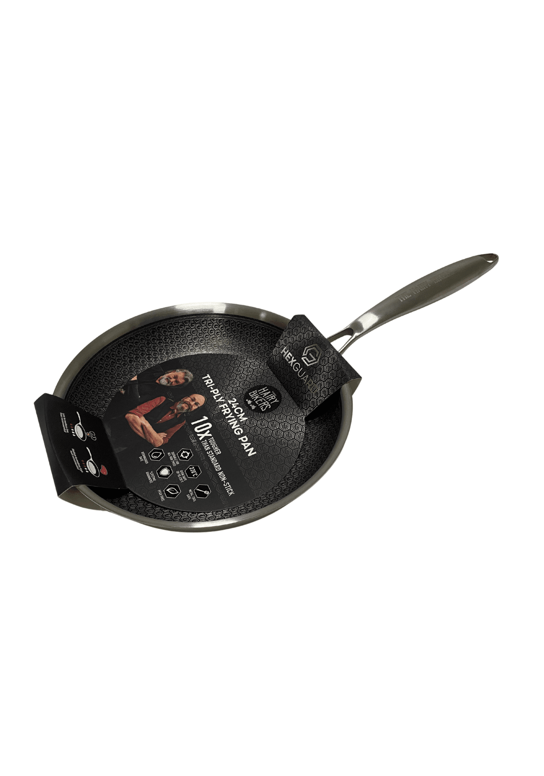 The Hairy Bikers Hairy Bikers Hex Guard 24cm Frying Pan - Stainless Steel 1 Shaws Department Stores