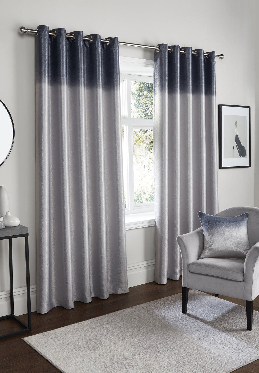 The Home Collection Harvard Strata Readymade Curtains - Grey 1 Shaws Department Stores