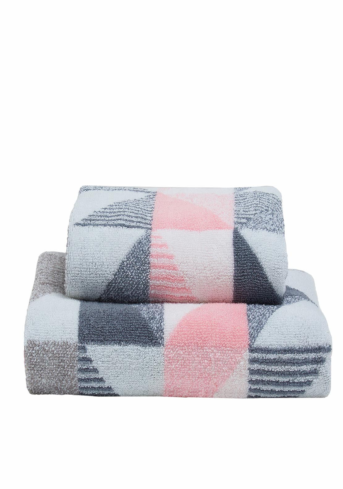 The Home Collection Hendra Bath Towel - Pink &amp; Grey 3 Shaws Department Stores