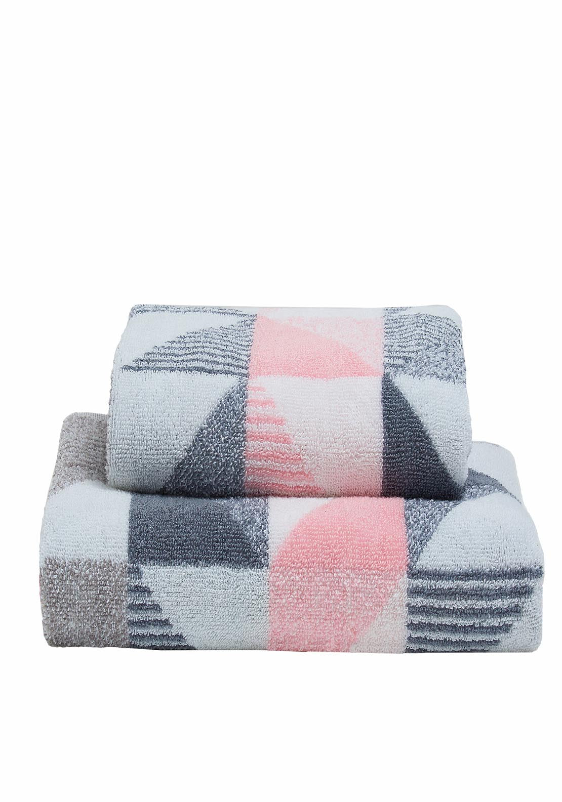 Pink and grey hand towels sale