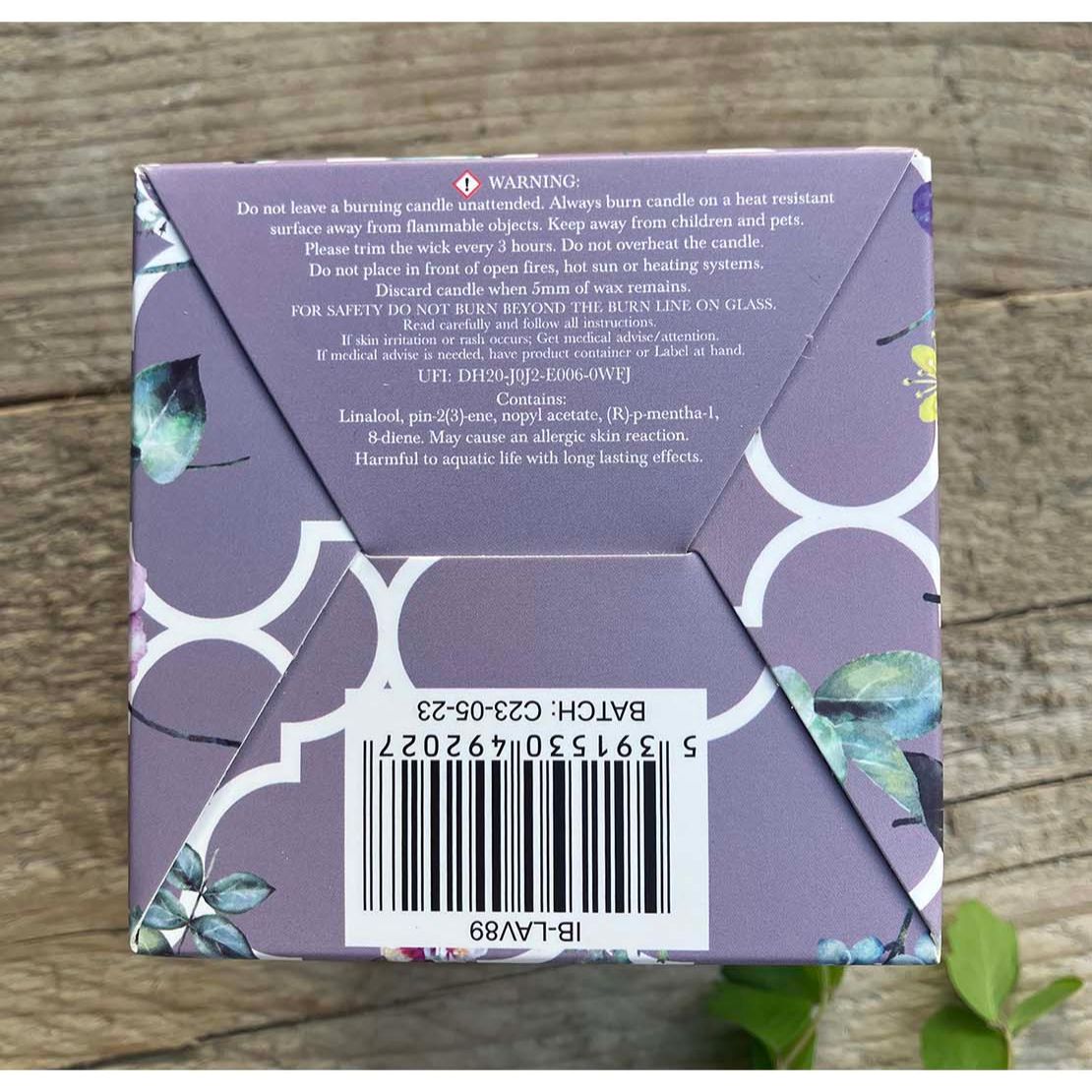 Irish Botanicals Lavender &amp; Black Peppermint Candle 3 Shaws Department Stores
