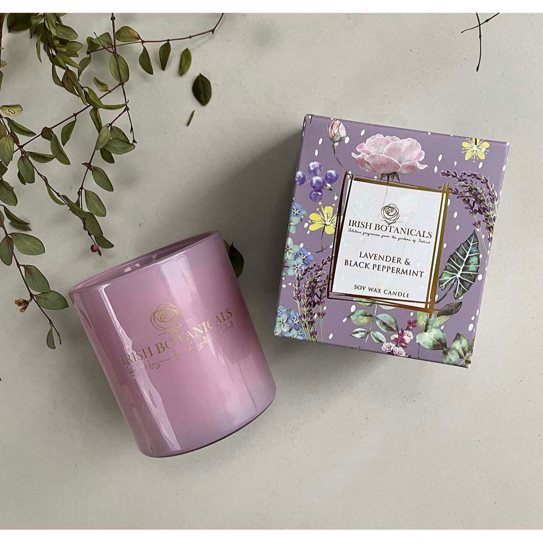 Irish Botanicals Lavender &amp; Black Peppermint Candle 2 Shaws Department Stores