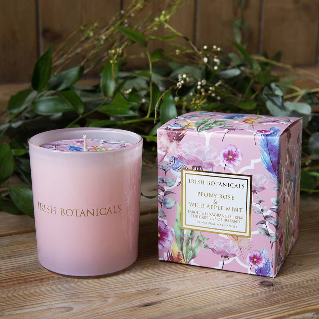 Irish Botanicals Peony &amp; Wild Apple Mint Candle 1 Shaws Department Stores