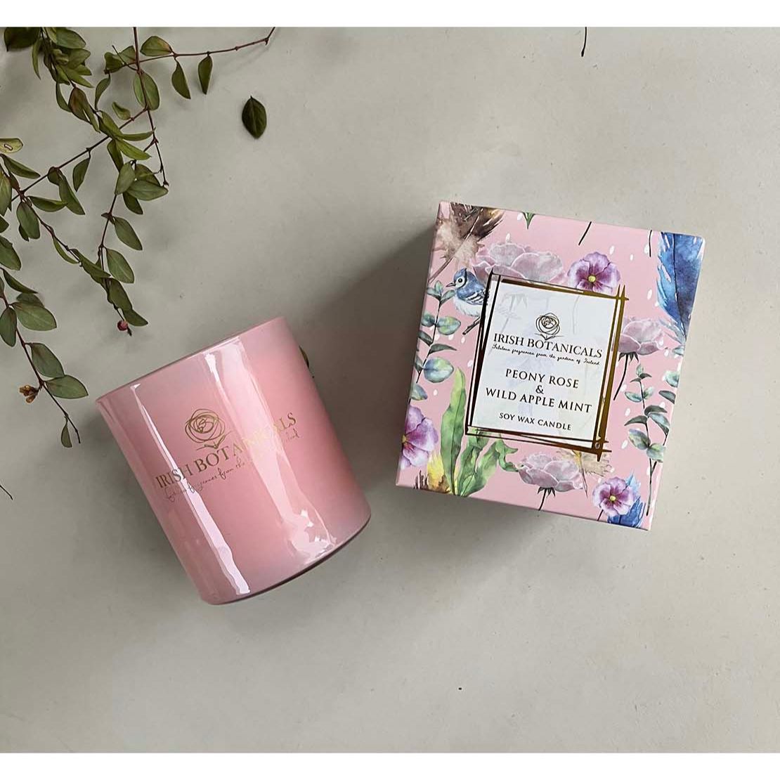 Irish Botanicals Peony &amp; Wild Apple Mint Candle 2 Shaws Department Stores