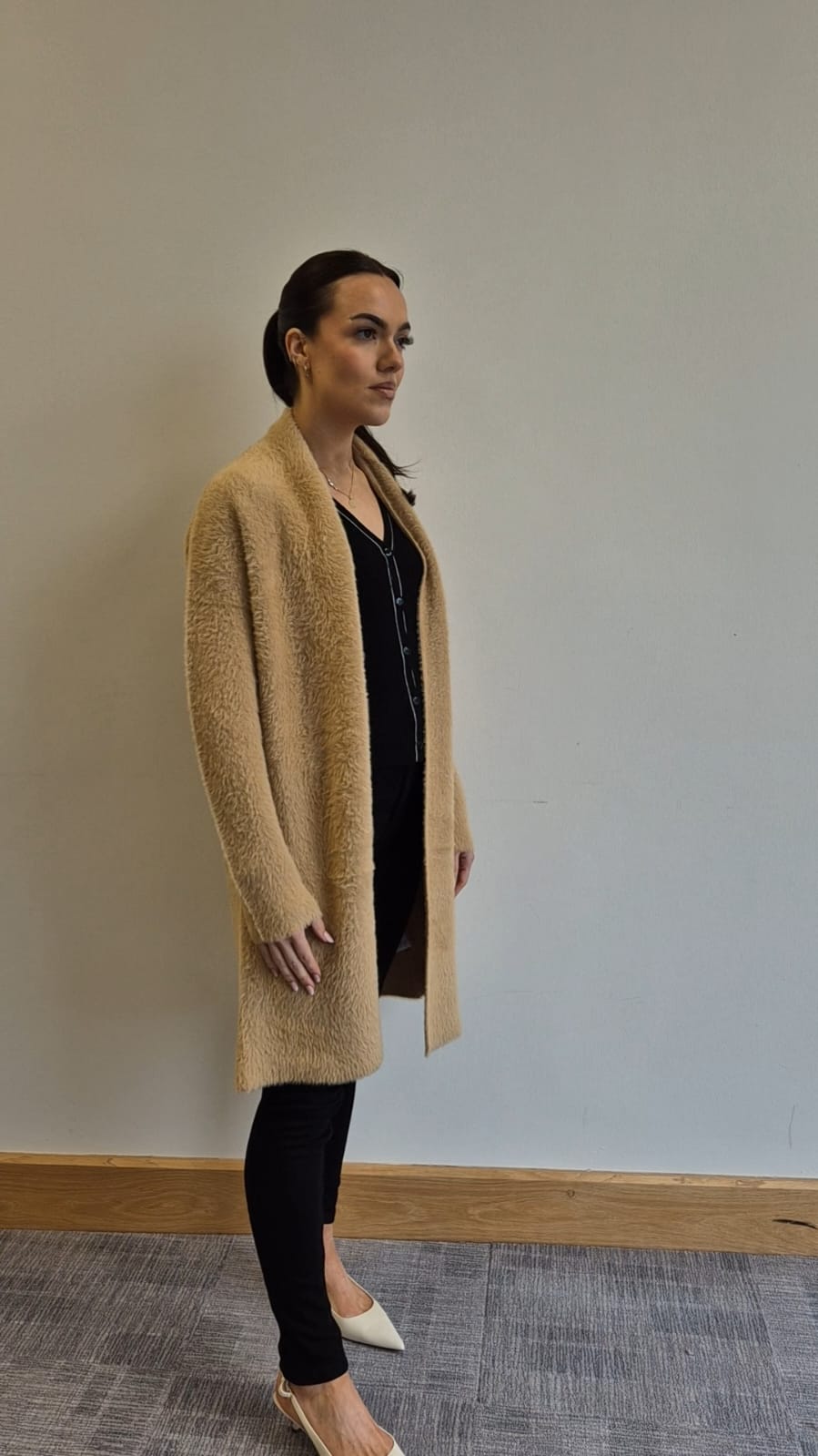 Naoise Feather Yarn Cardigan - Gold 2 Shaws Department Stores