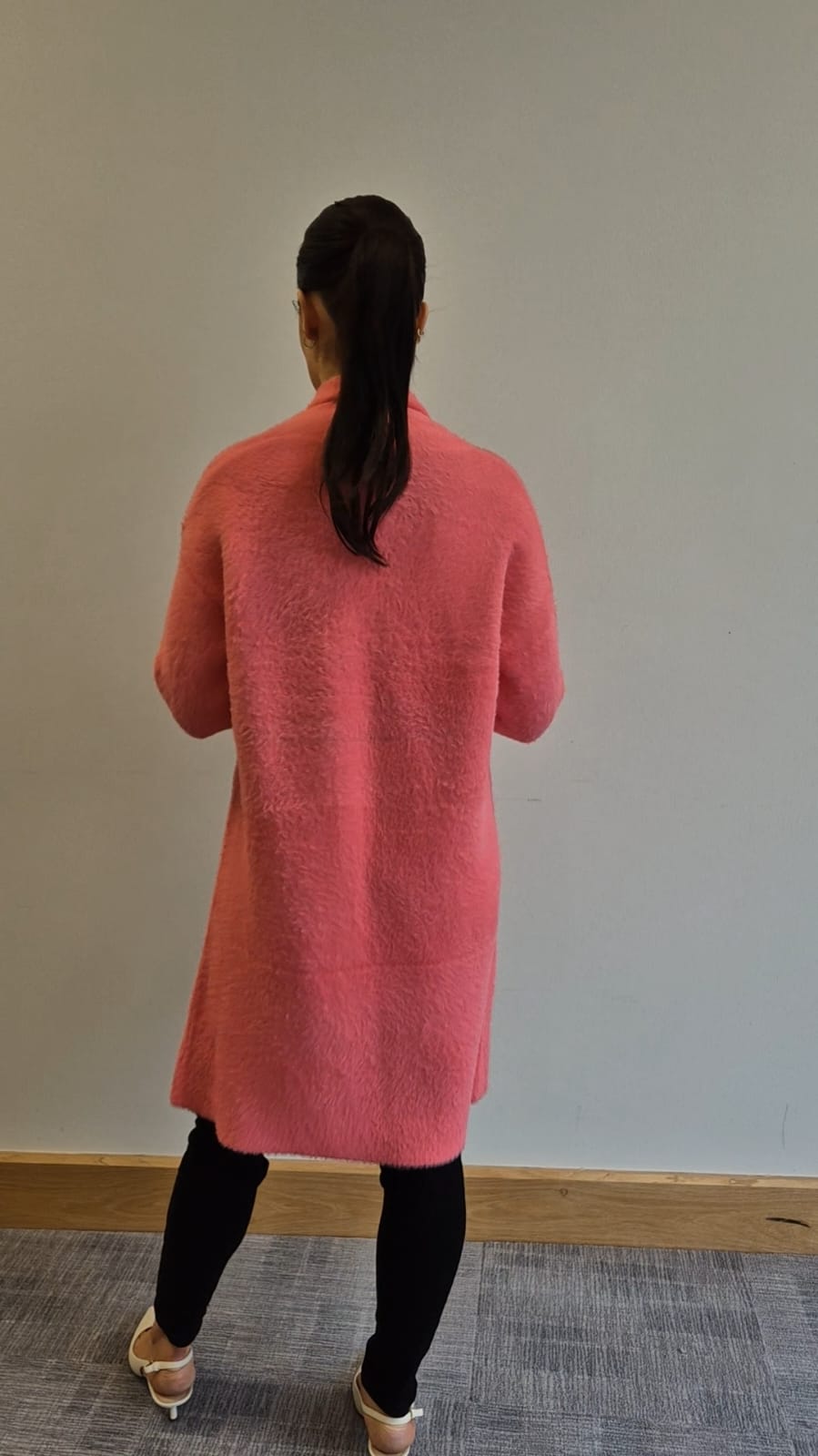 Naoise Feather Yarn Cardigan - Pink 3 Shaws Department Stores