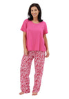 Bamboo Print Pj Set - Pink