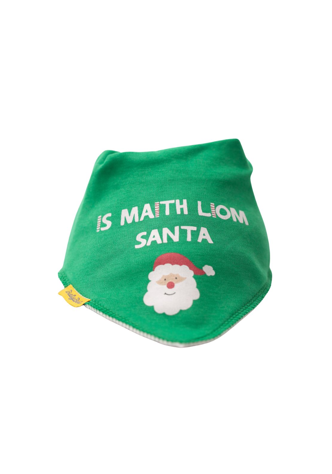 Babyboo Is Maith Liom Santa Organic Cotton DribbleBoo Bandana Bib - Green 1 Shaws Department Stores