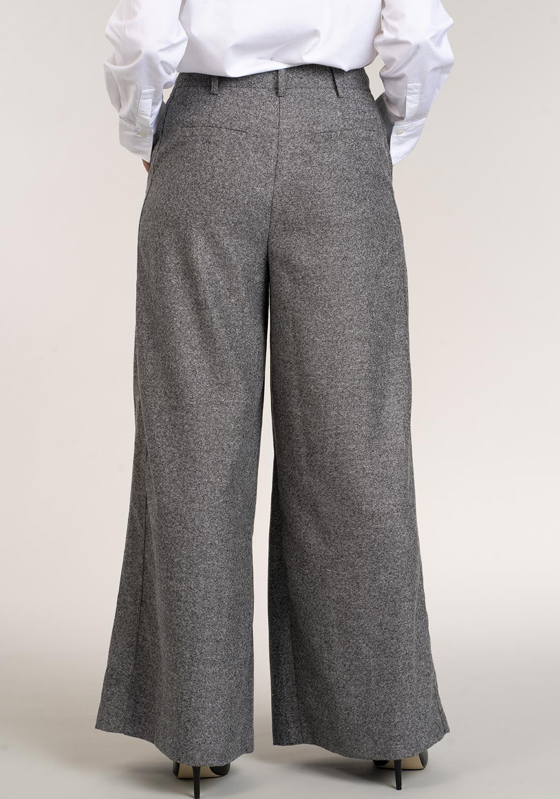 Naoise Wide Leg Pleat Grey Pant - Grey 6 Shaws Department Stores