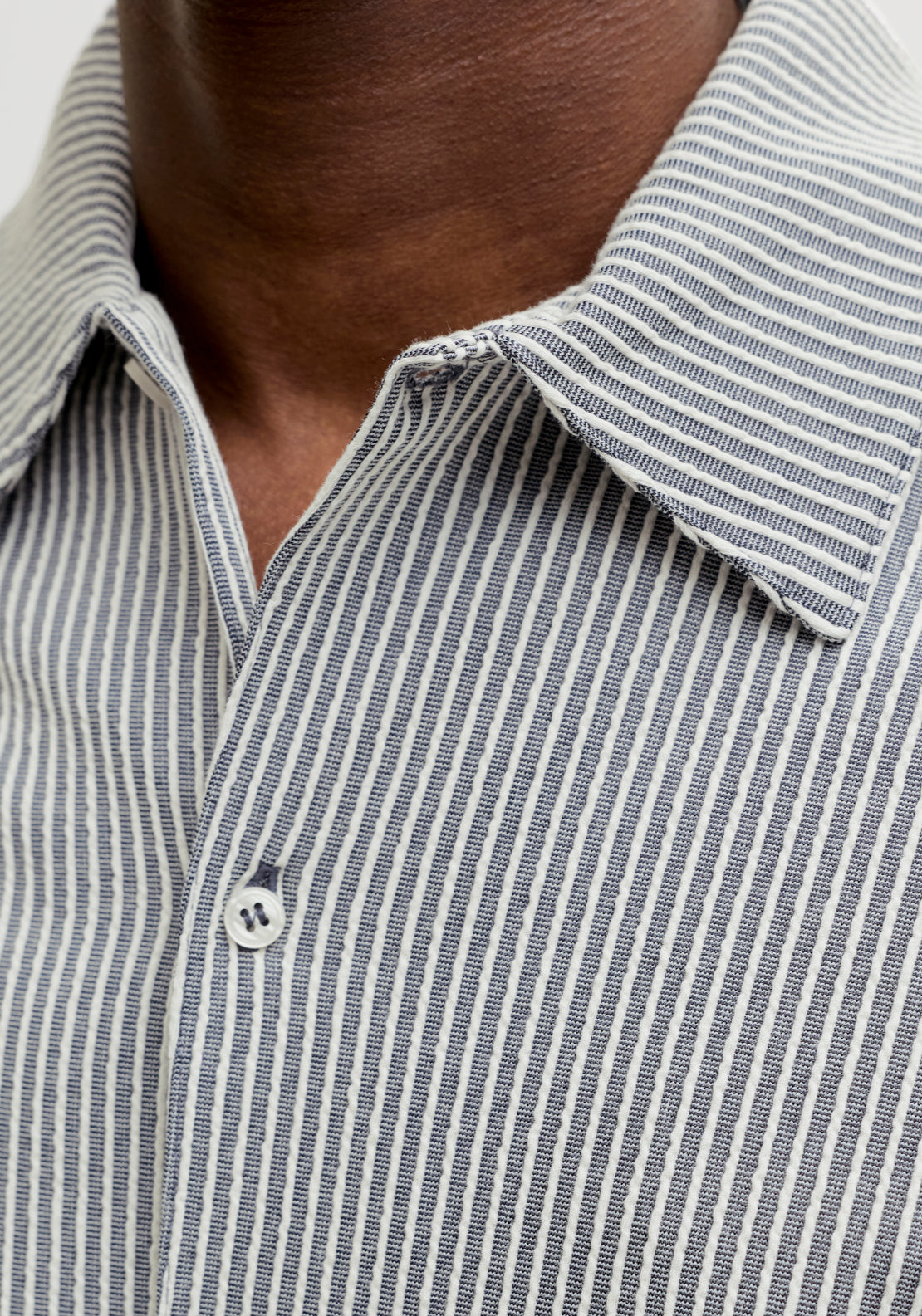 Jack &amp; Jones Short Sleeve Stripe Shirt - Blue 5 Shaws Department Stores