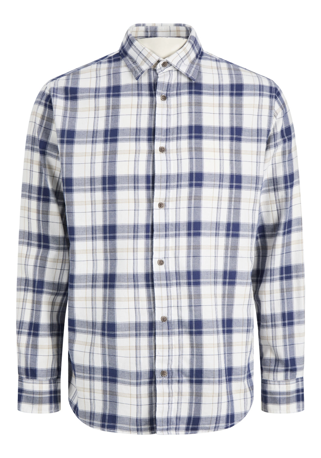Jack &amp; Jones Dover Check Shirt - Antique White 1 Shaws Department Stores