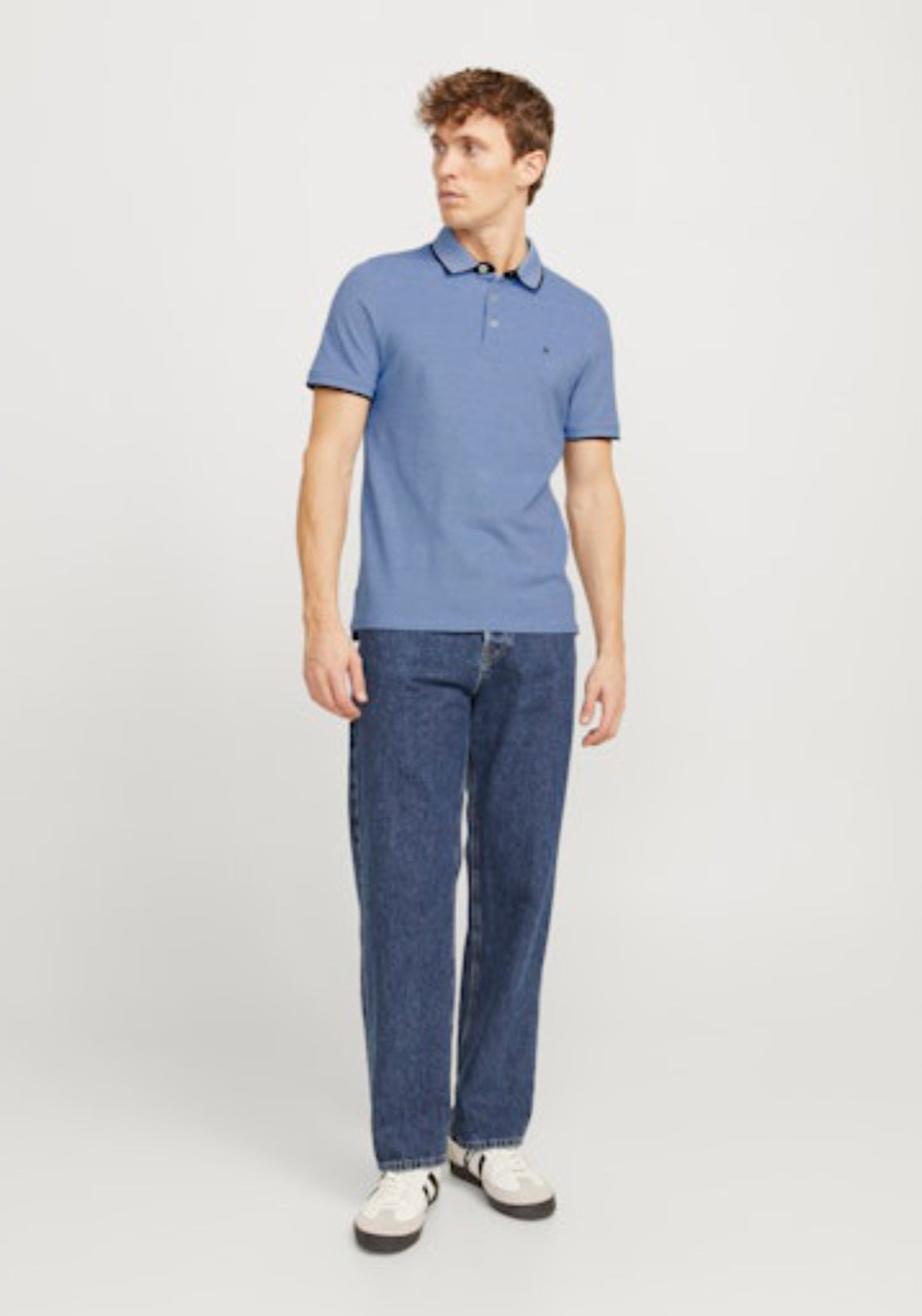 Jack &amp; Jones Short Sleeve Plain Polo Shirt - Bright Cobalt 6 Shaws Department Stores