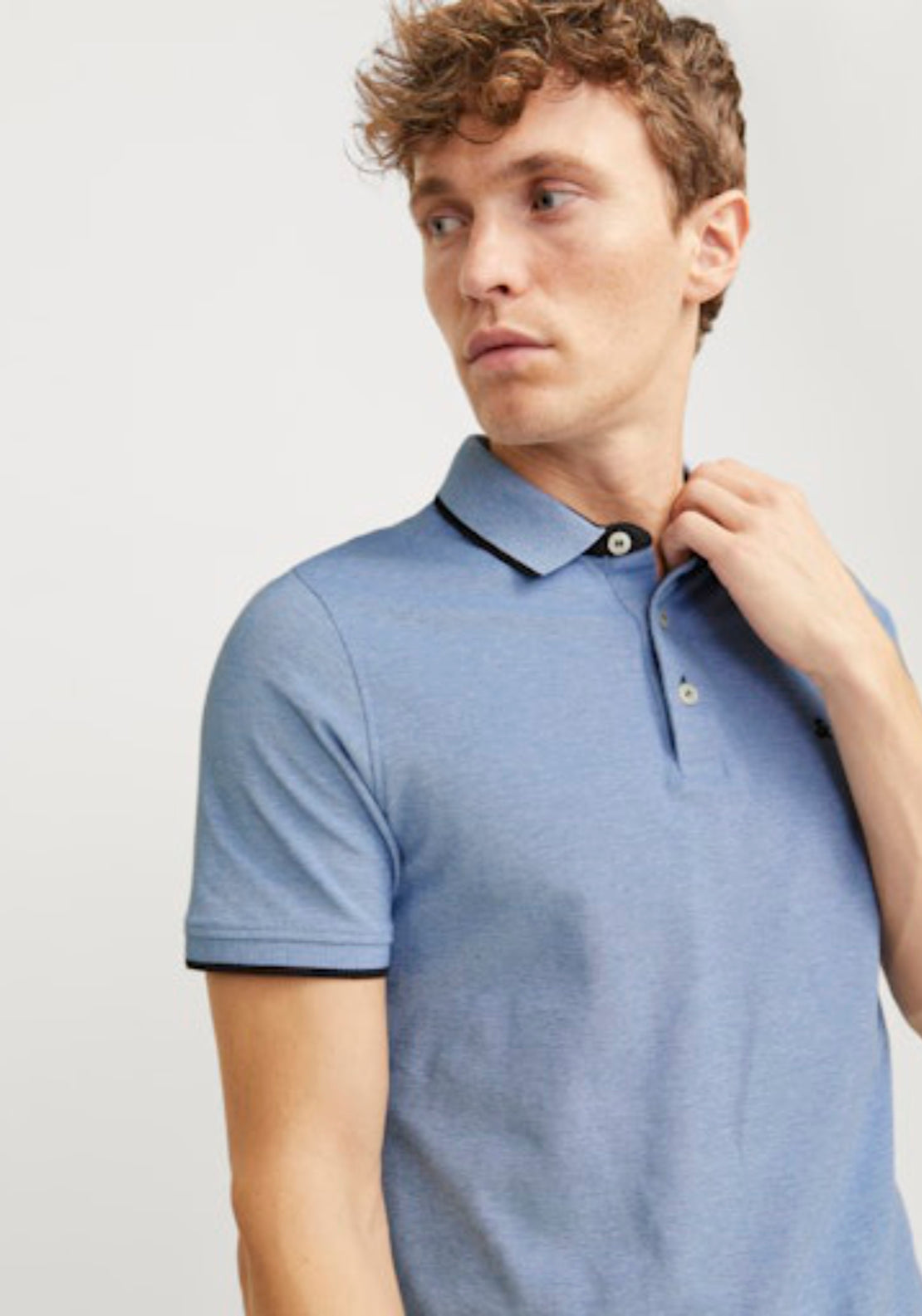 Jack &amp; Jones Short Sleeve Plain Polo Shirt - Bright Cobalt 3 Shaws Department Stores