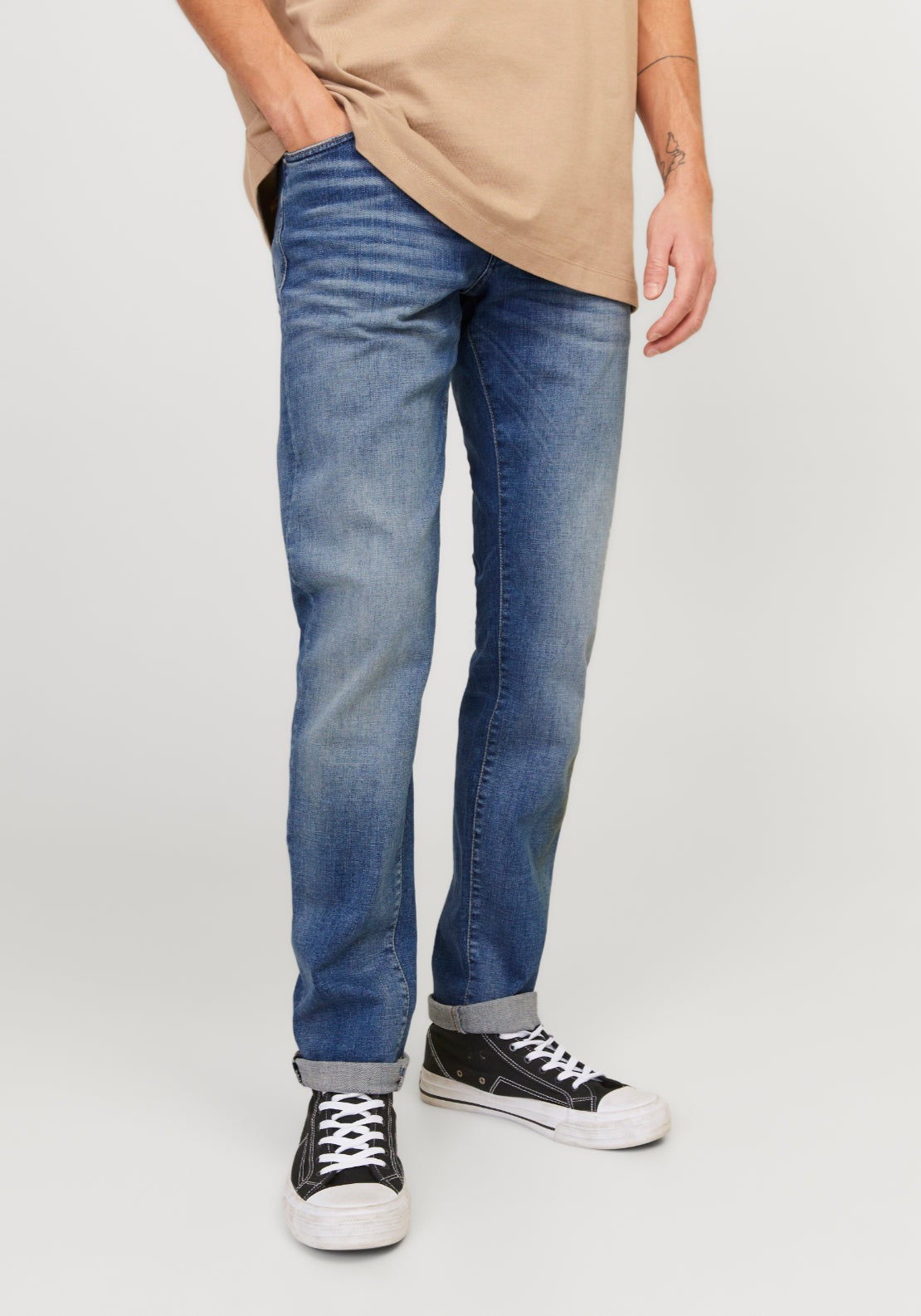 Jack &amp; Jones Glen Icon Slim Denim Jeans - Blue 1 Shaws Department Stores