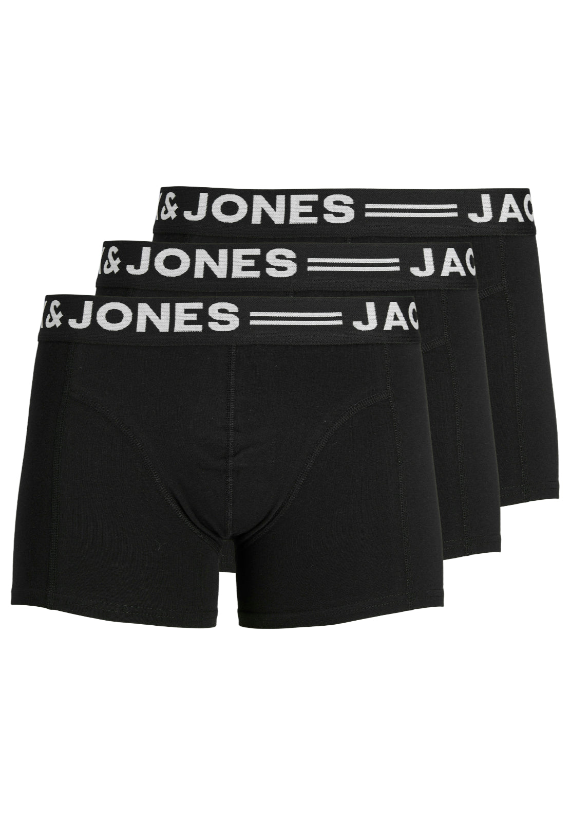 Jack &amp; Jones 3 Pack Trunks - Black 1 Shaws Department Stores
