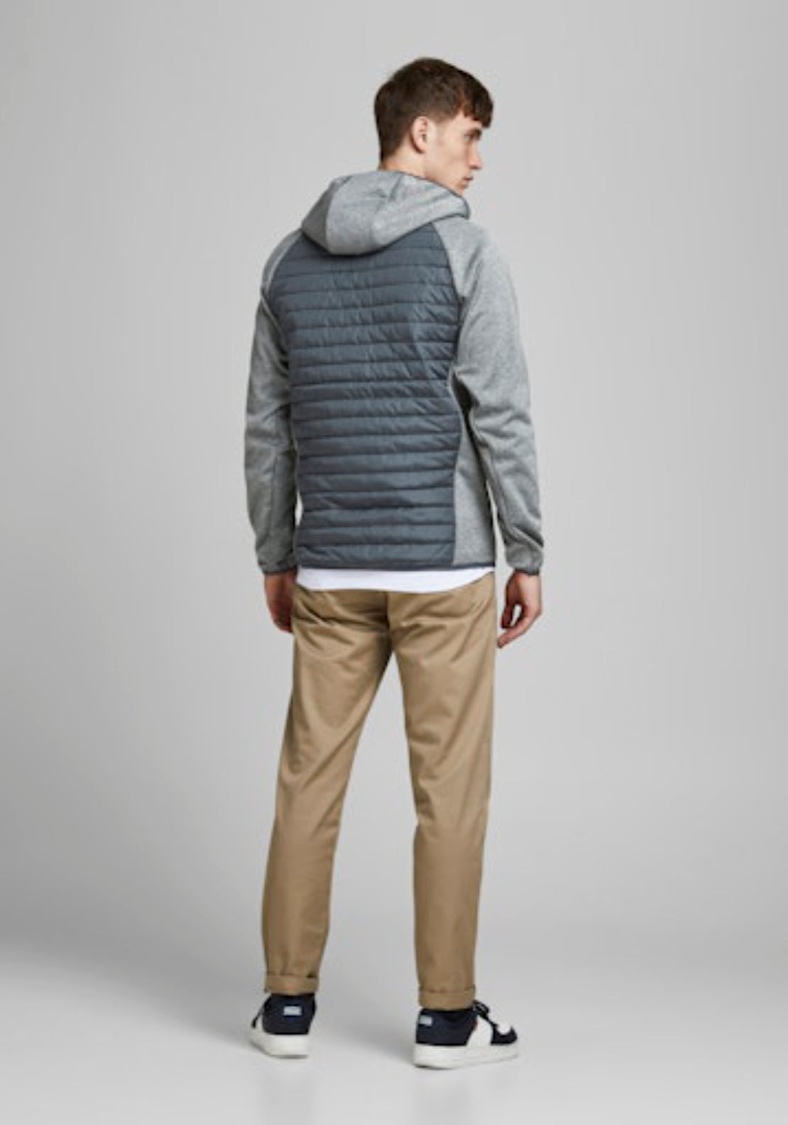 Jack &amp; Jones Hybrid Jacket - Grey 2 Shaws Department Stores