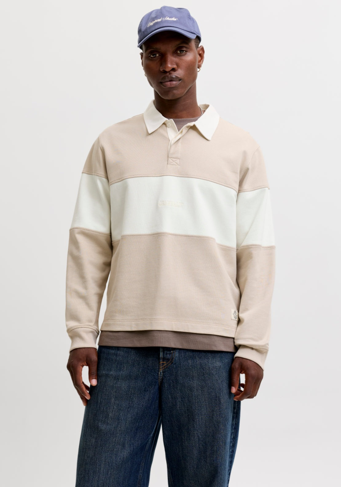 Jack &amp; Jones Frederiksberg Sweat Polo - Feather Gray 1 Shaws Department Stores