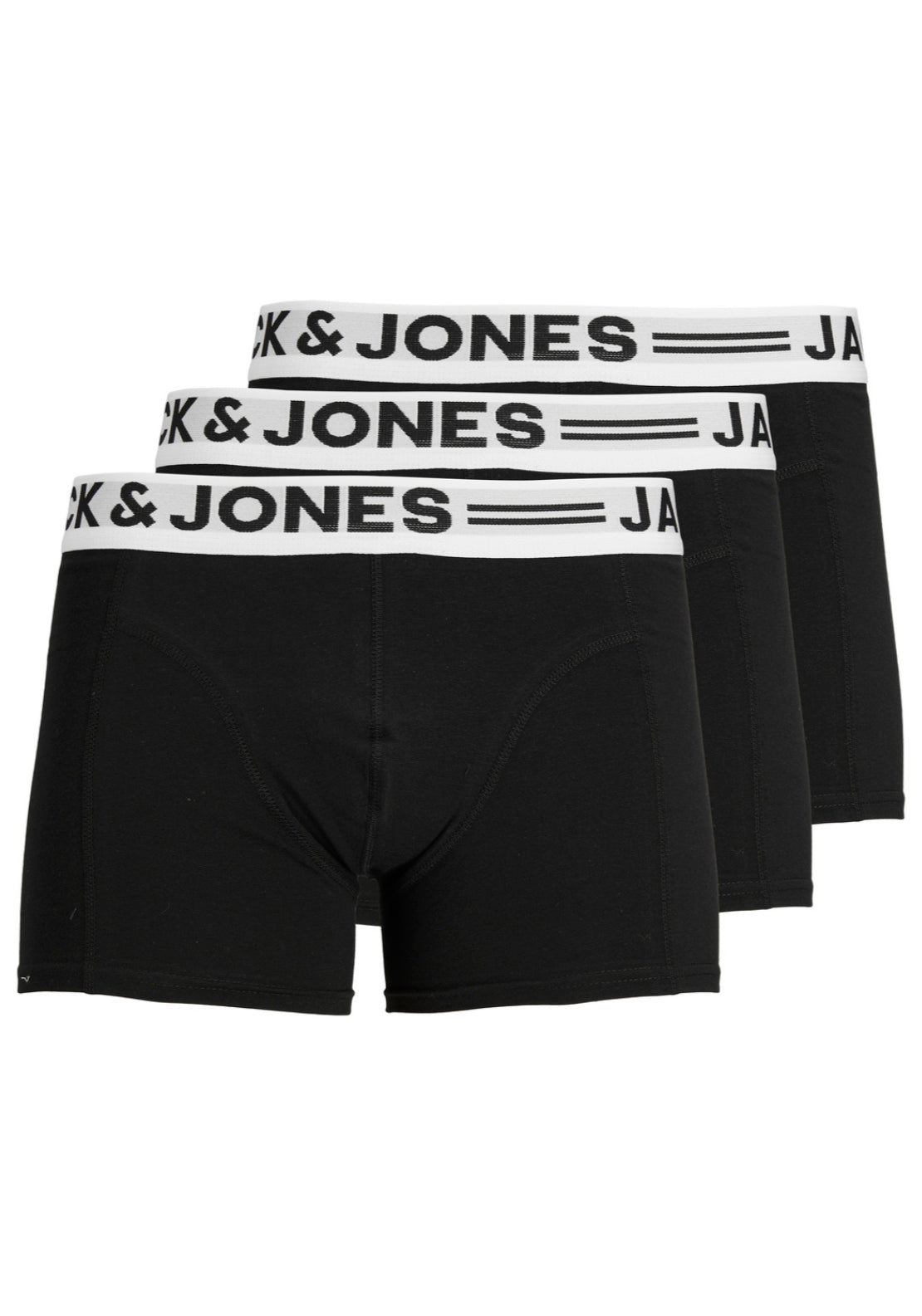 Jack &amp; Jones Steven Solid Trunks 3 Pack - Black 1 Shaws Department Stores