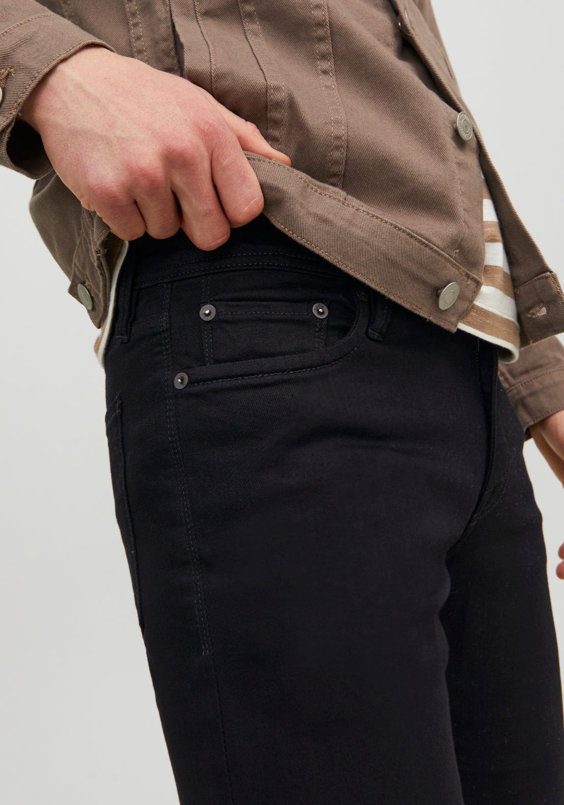 Jack &amp; Jones Felix Slim Fit Jeans - Black Denim 4 Shaws Department Stores