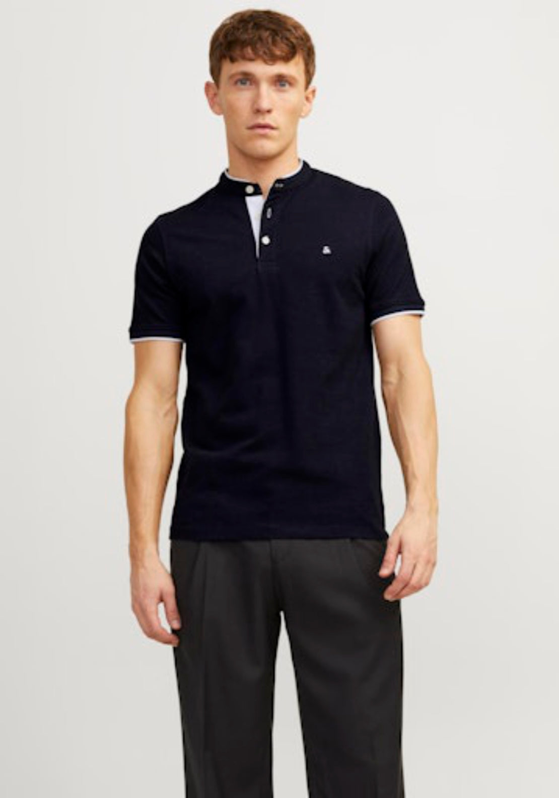 Jack &amp; Jones Plain Polo Shirt Dark Navy - Blue 1 Shaws Department Stores