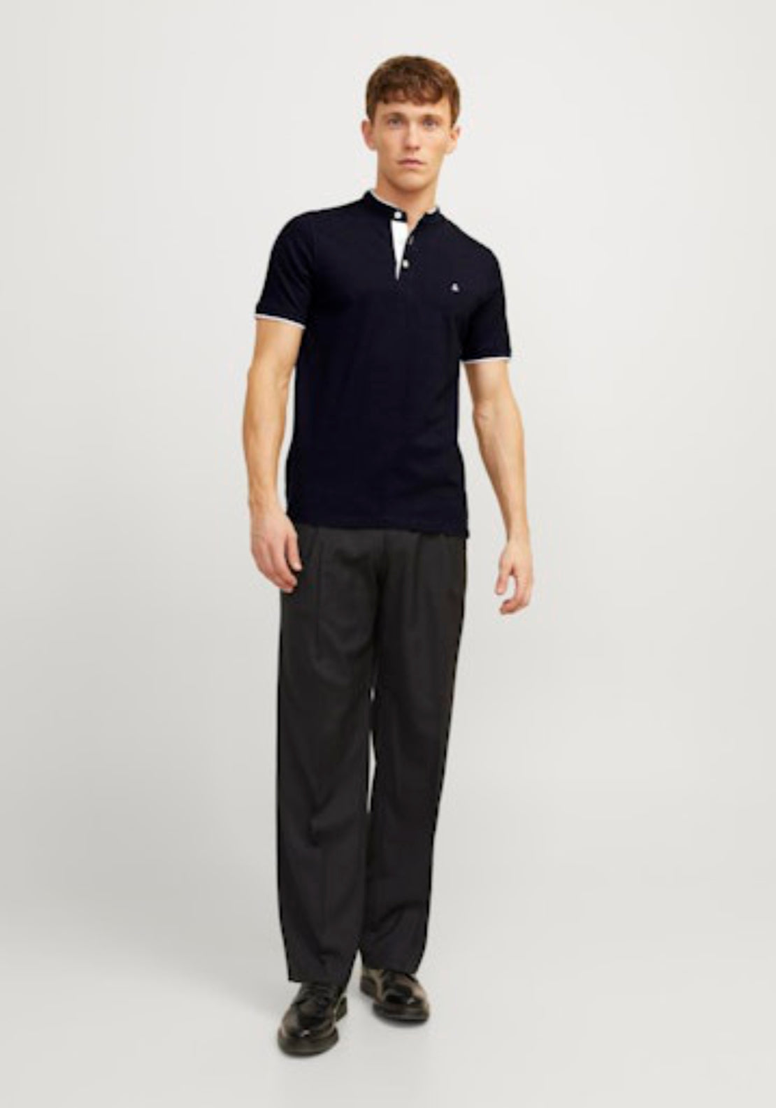 Jack &amp; Jones Plain Polo Shirt Dark Navy - Blue 5 Shaws Department Stores
