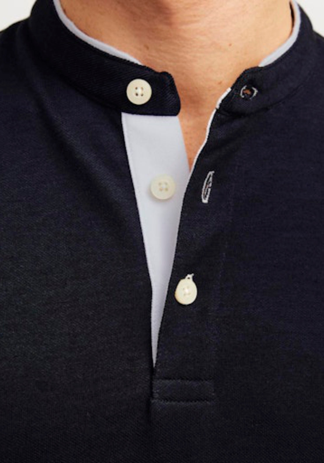 Jack &amp; Jones Plain Polo Shirt Dark Navy - Blue 4 Shaws Department Stores