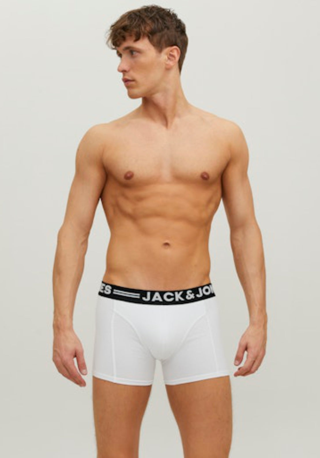 Jack &amp; Jones 3 Pack Trunks - White 2 Shaws Department Stores