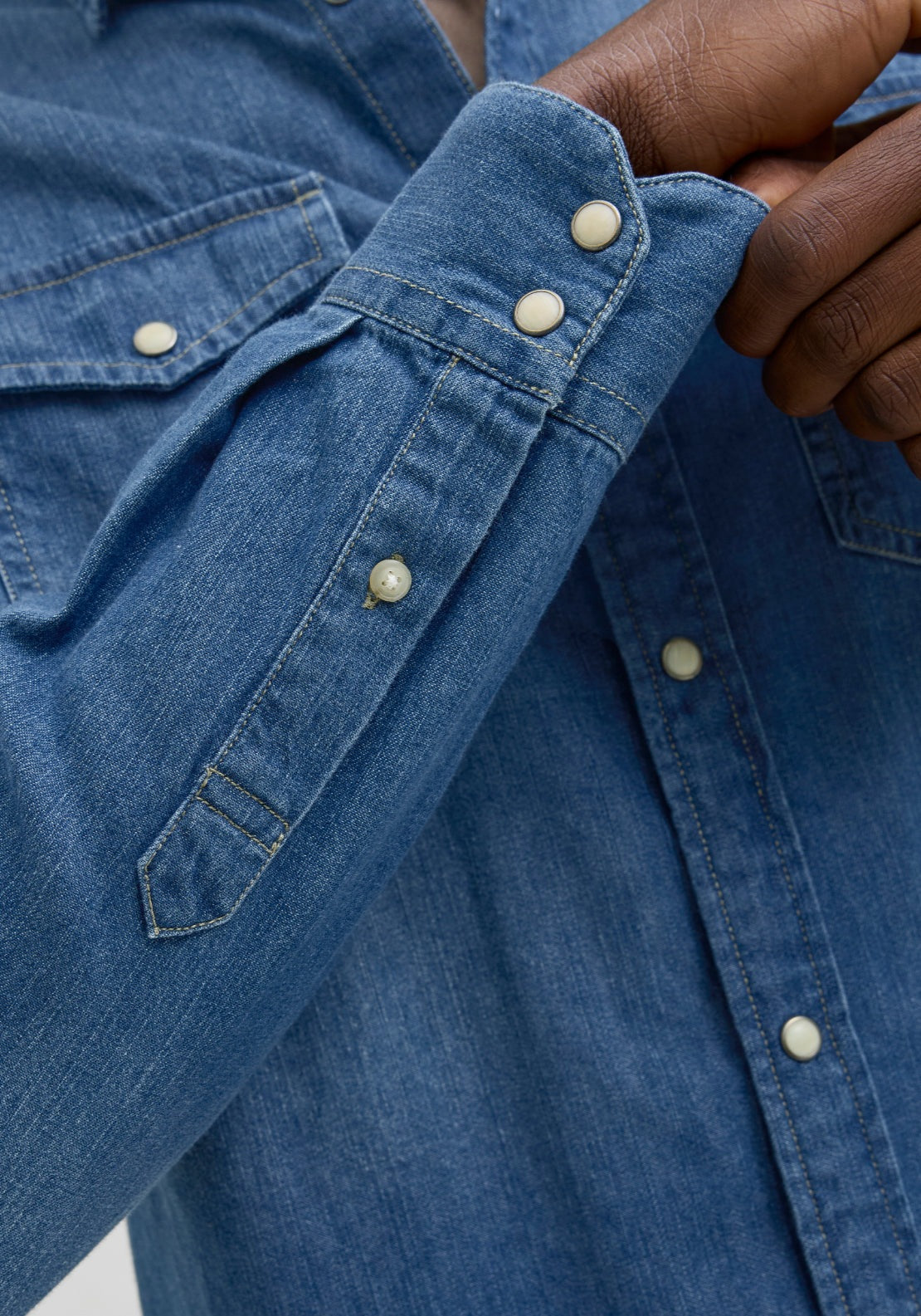 Jack &amp; Jones Denim Shirt - Blue 4 Shaws Department Stores