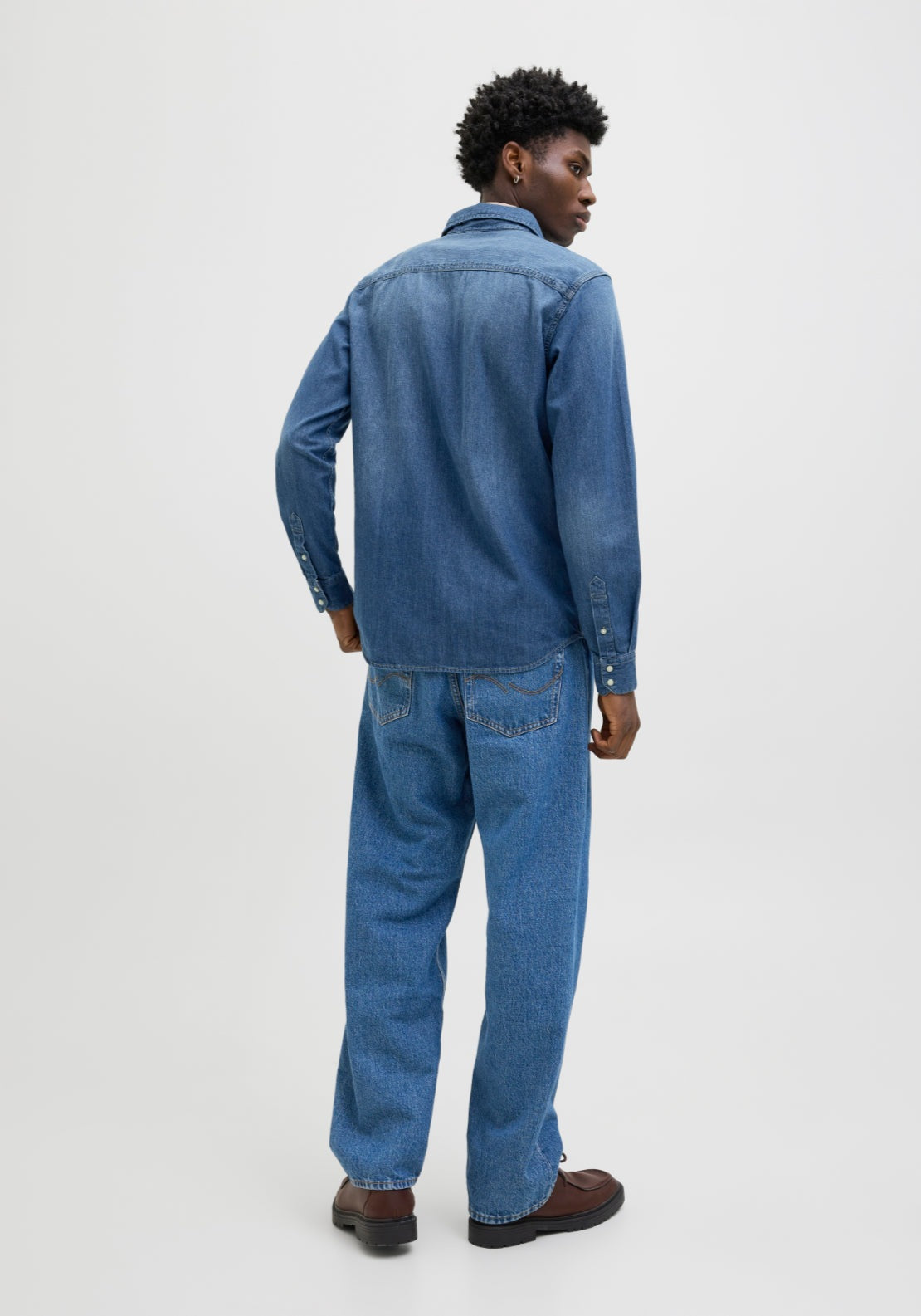 Jack &amp; Jones Denim Shirt - Blue 2 Shaws Department Stores