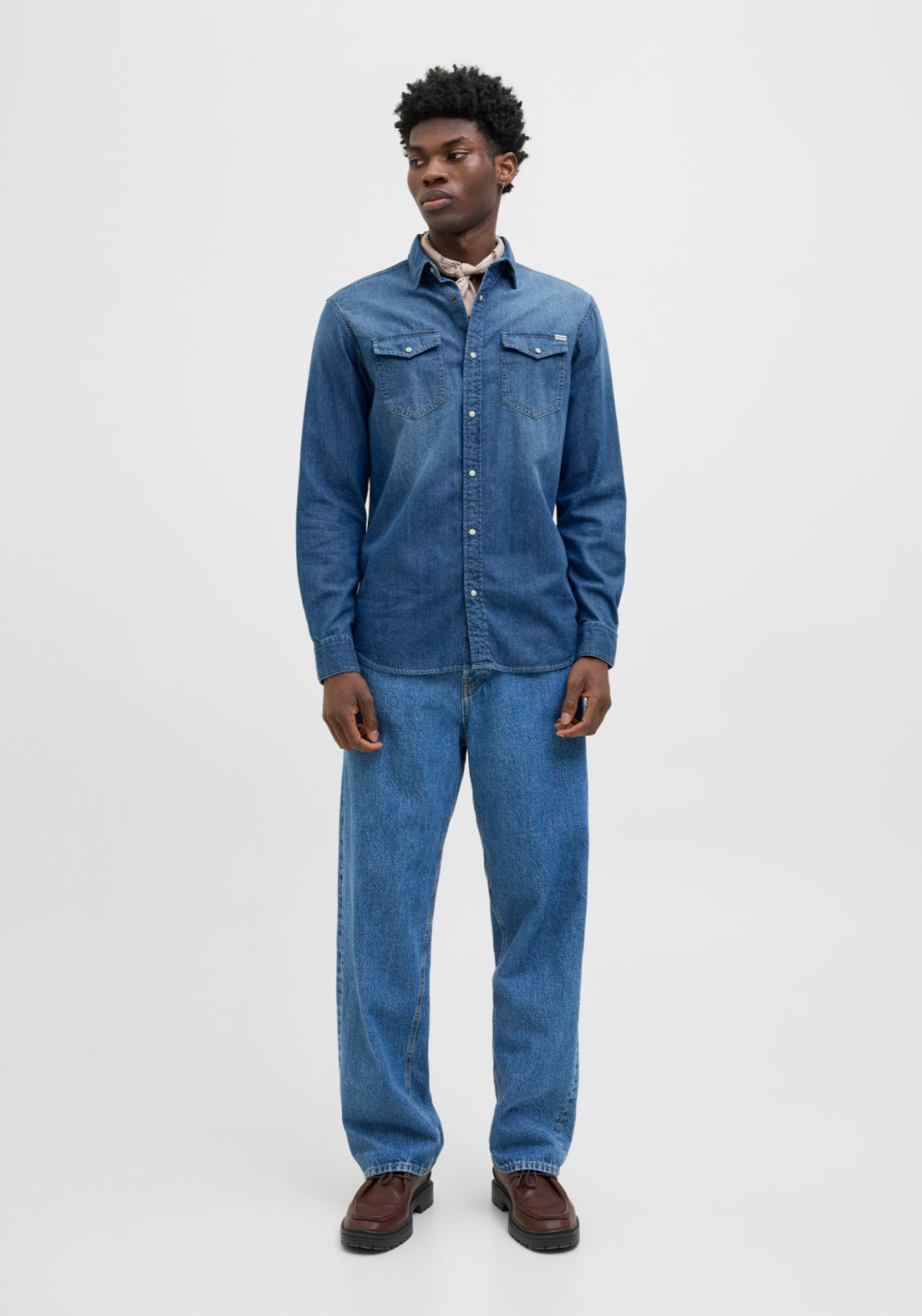 Jack &amp; Jones Denim Shirt - Blue 6 Shaws Department Stores