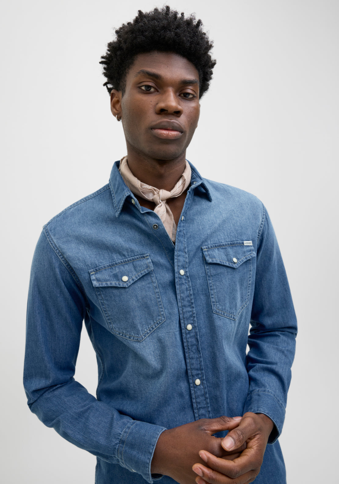 Jack &amp; Jones Denim Shirt - Blue 3 Shaws Department Stores