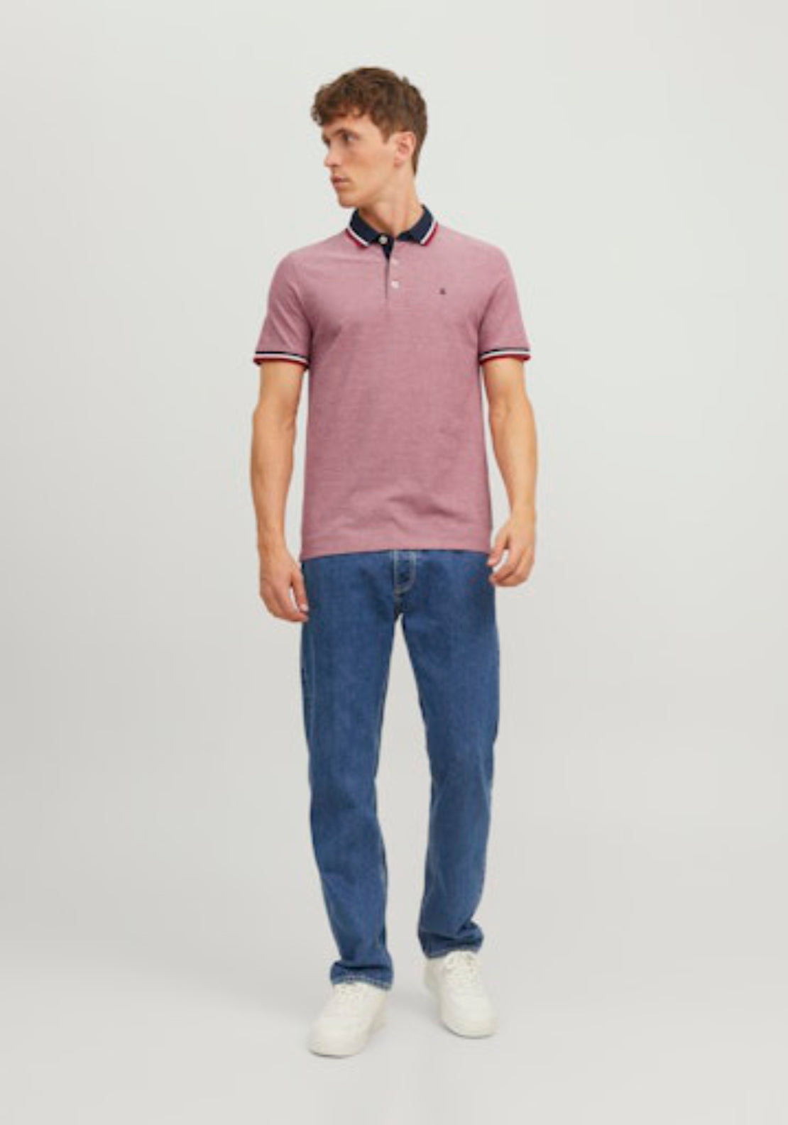 Jack &amp; Jones Essential Short Sleeve Polo Shirt - Red 6 Shaws Department Stores