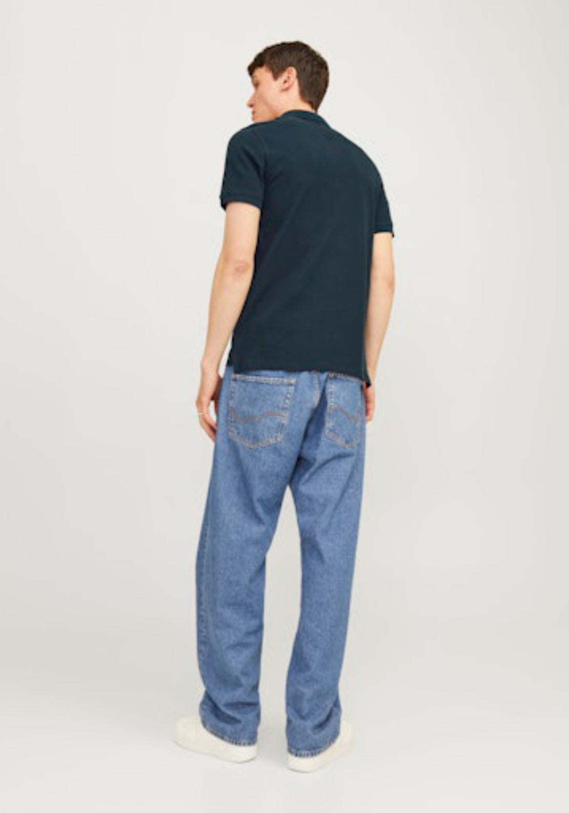 Jack &amp; Jones Essential Short Sleeve Polo Shirt - Blue 2 Shaws Department Stores