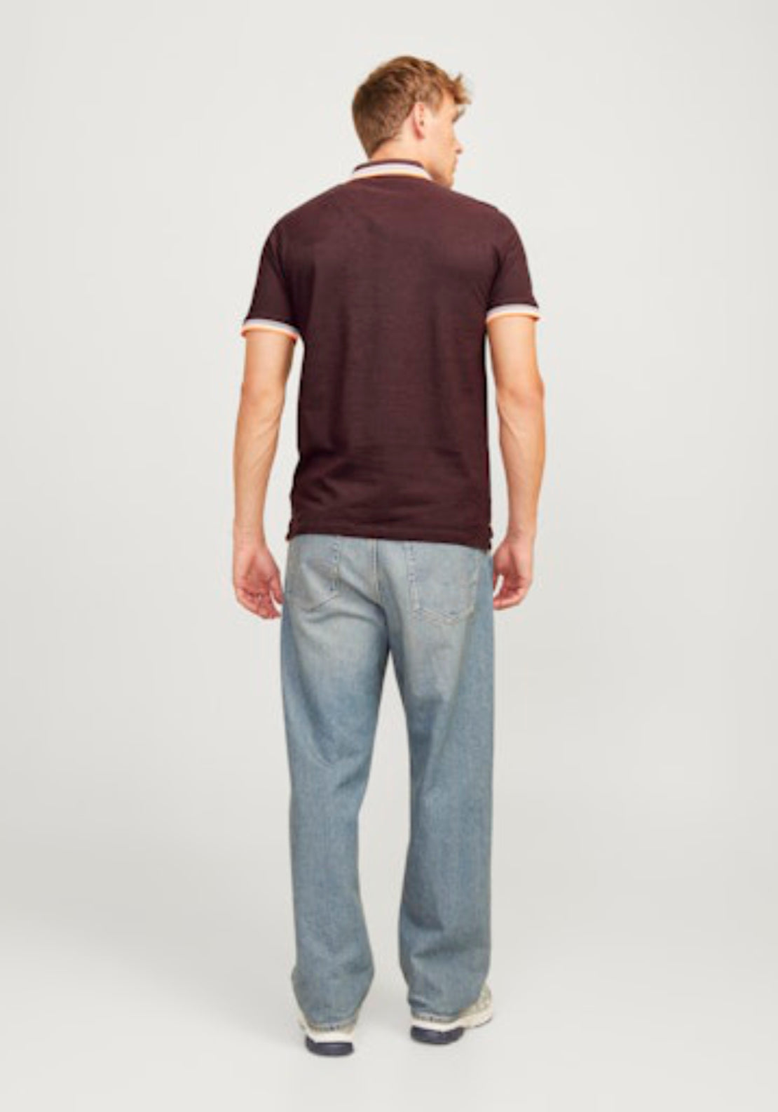 Jack &amp; Jones Essential Short Sleeve Polo Shirt - Vineyard Wine 2 Shaws Department Stores