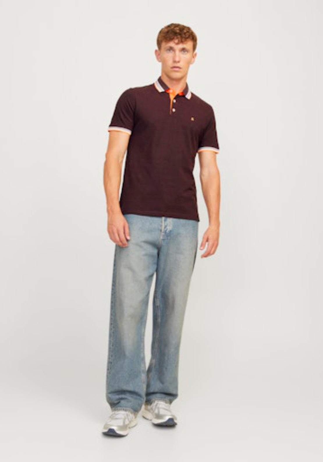 Jack &amp; Jones Essential Short Sleeve Polo Shirt - Vineyard Wine 5 Shaws Department Stores