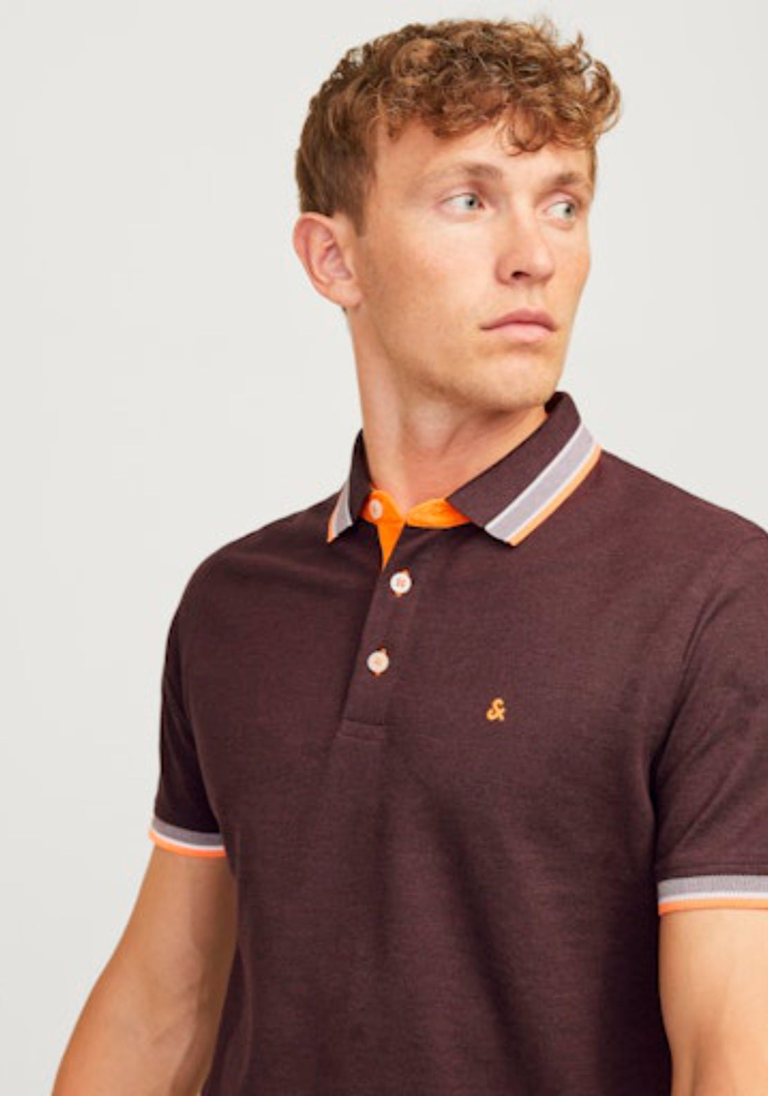 Jack &amp; Jones Essential Short Sleeve Polo Shirt - Vineyard Wine 3 Shaws Department Stores