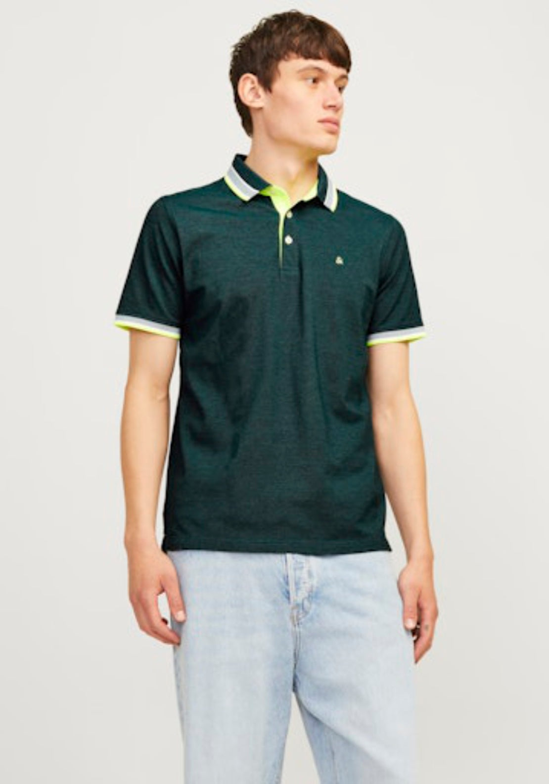 Jack &amp; Jones Essential Short Sleeve Polo Shirt - Blue 1 Shaws Department Stores