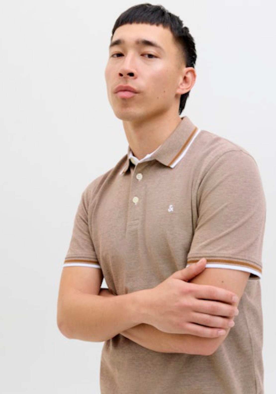 Jack &amp; Jones Essential Short Sleeve Polo Shirt - Curry 3 Shaws Department Stores
