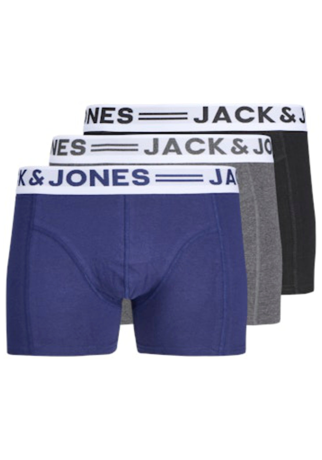 Jack &amp; Jones 3 Pack Trunks - Grey 1 Shaws Department Stores