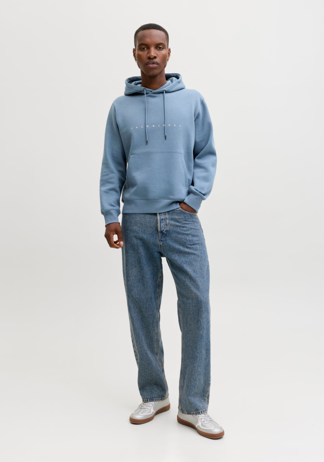 Jack &amp; Jones Logo Hoodie - Blue Mirage 6 Shaws Department Stores