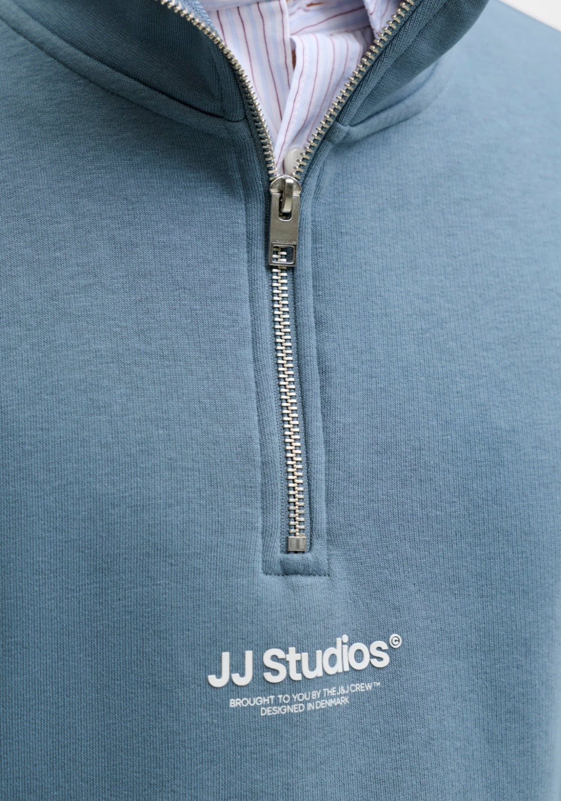 Jack &amp; Jones Printed Half Zip Sweatshirt - Blue 4 Shaws Department Stores