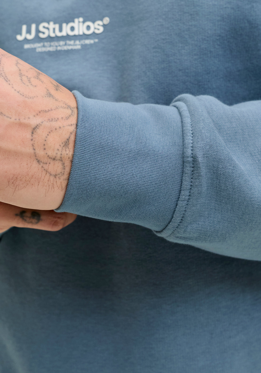 Jack &amp; Jones Printed Half Zip Sweatshirt - Blue 5 Shaws Department Stores