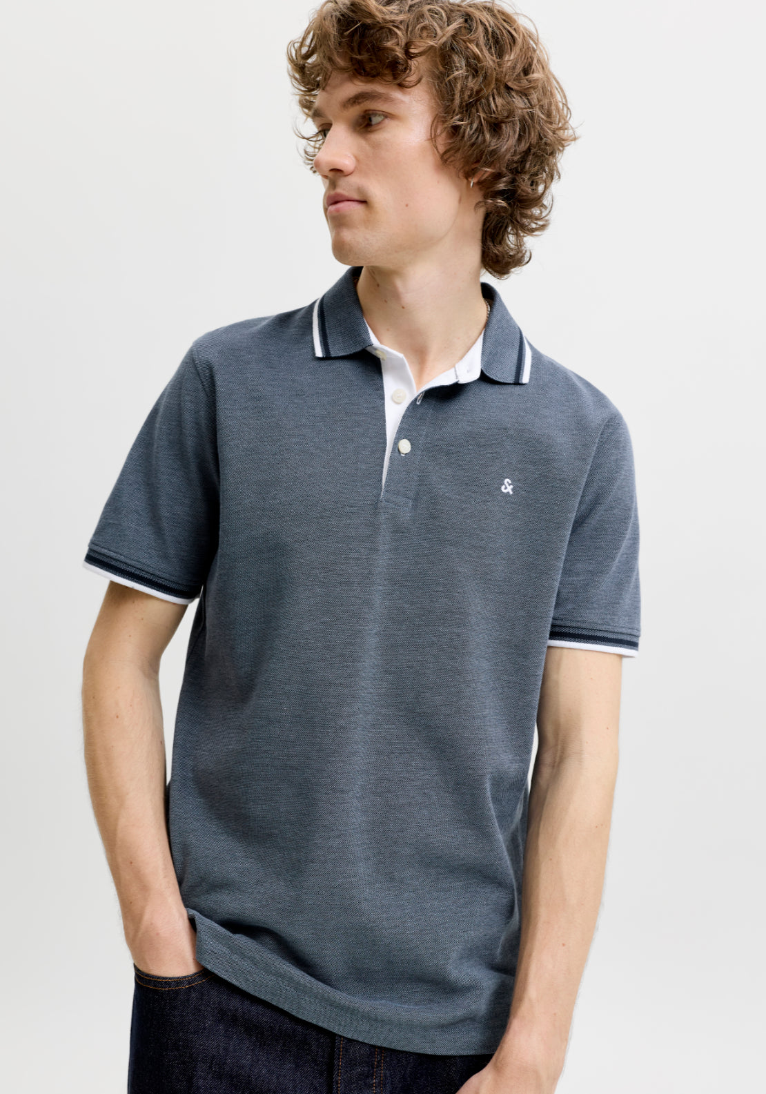 Jack &amp; Jones Paulos Short Sleeve Polo - Blue 3 Shaws Department Stores