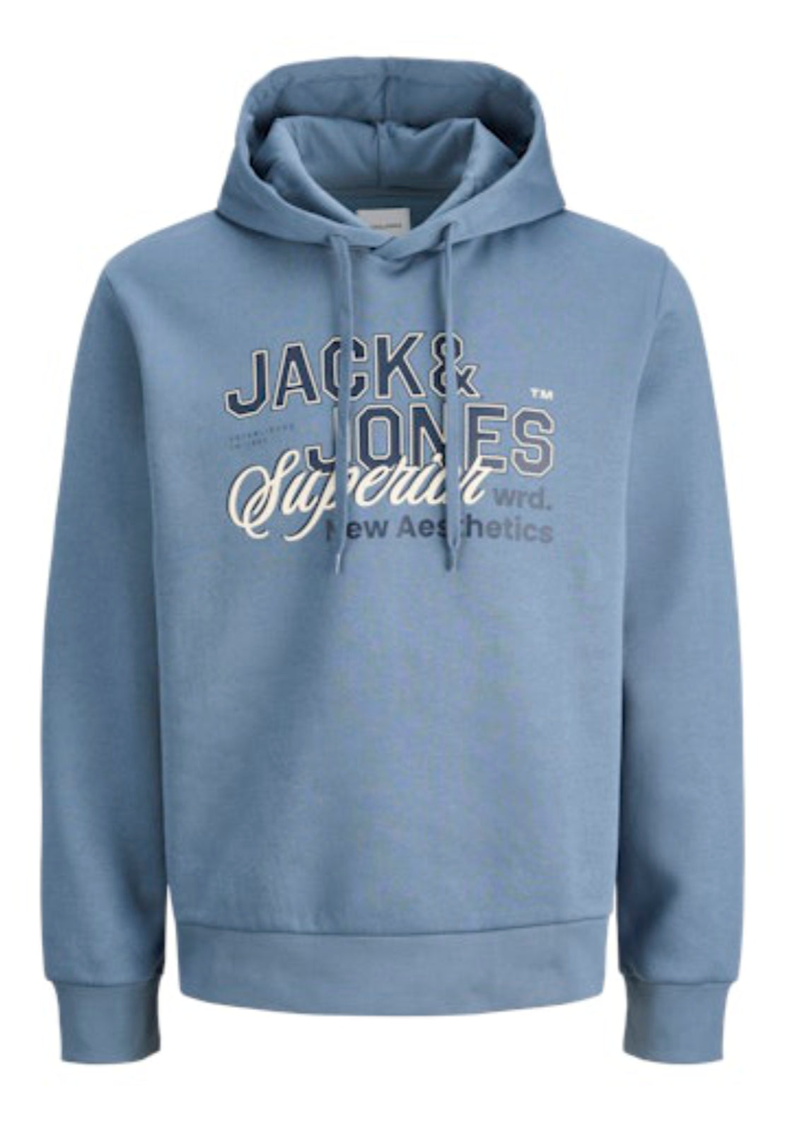 Jack &amp; Jones Logo Sweats Hoodie - Blue 7 Shaws Department Stores