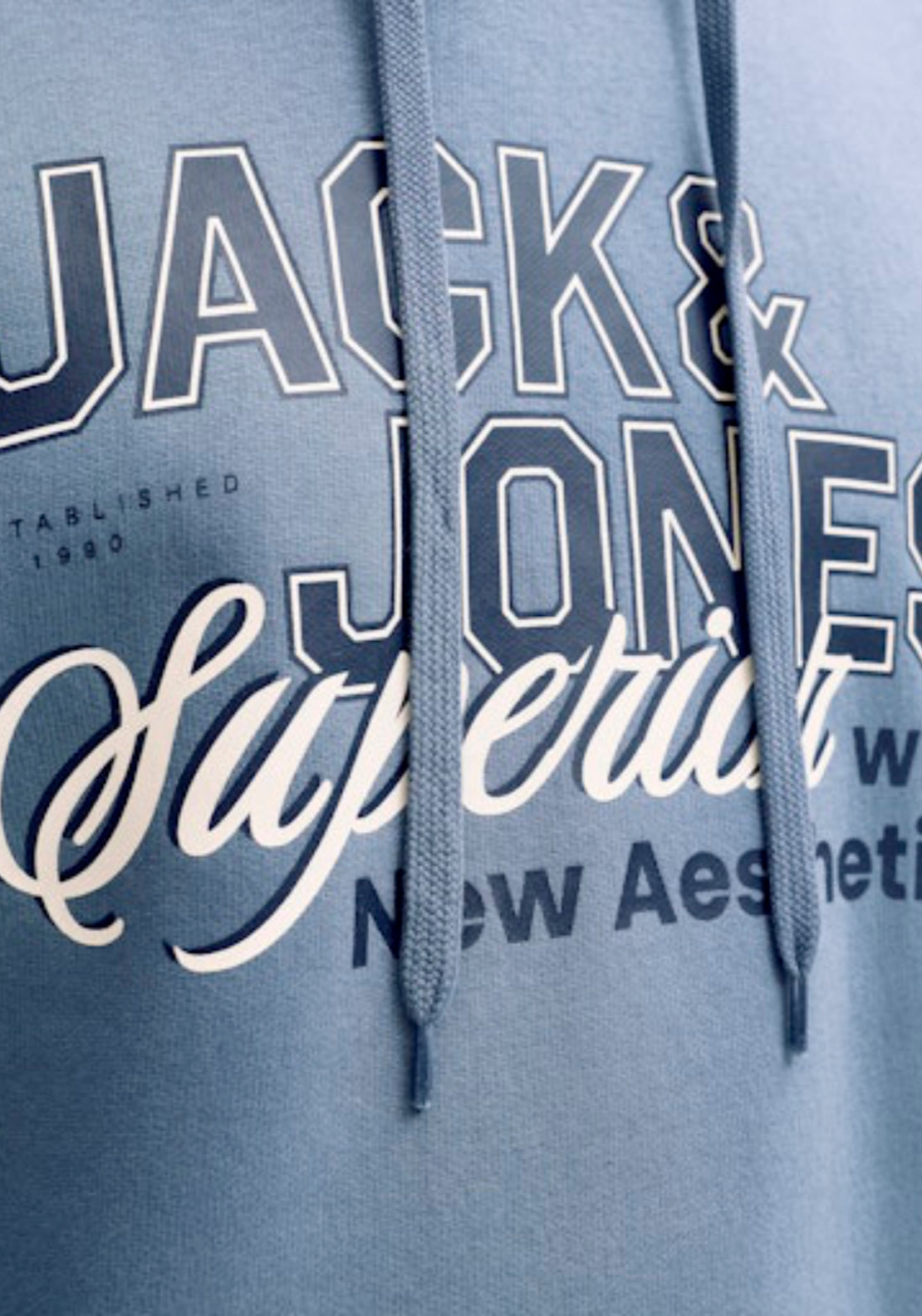 Jack &amp; Jones Logo Sweats Hoodie - Blue 5 Shaws Department Stores